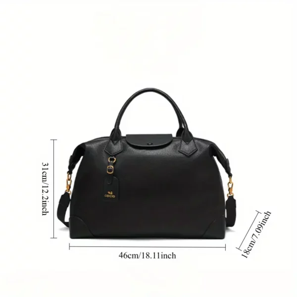 Sac de voyage femme élégant – bandoulière amovible et boucles dorées