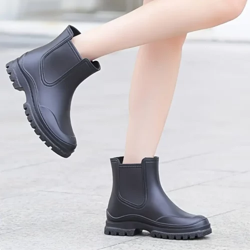 Bottines de pluie femme en caoutchouc imperméables – semelle antidérapante