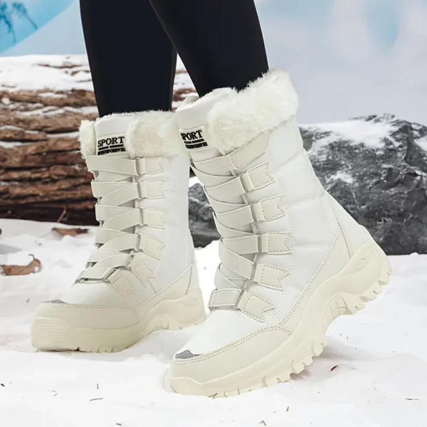 Bottes de ski femme imperméables – doublure chaude et semelle antidérapante