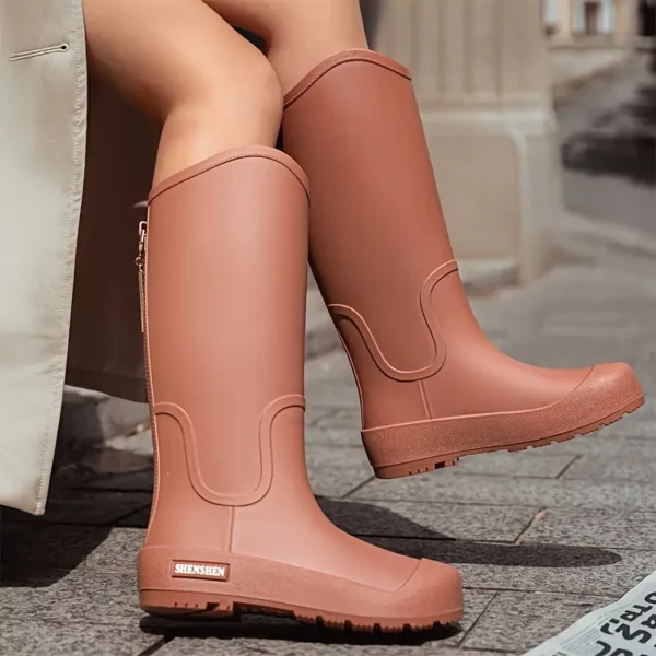 Bottes de pluie femme en caoutchouc chic – style haut anti-dérapant durable