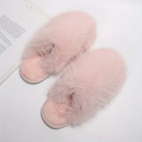Chaussons femme fourrés en peluche douce – confort chaud pour l'hiver
