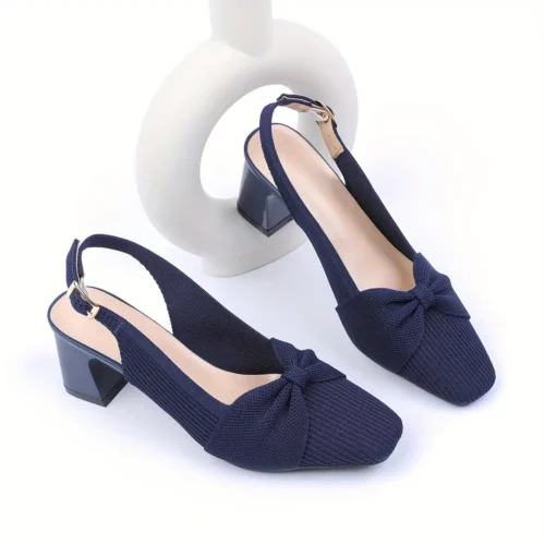 Sandales à talon compensé femme avec nœud – chaussure mariage confortable
