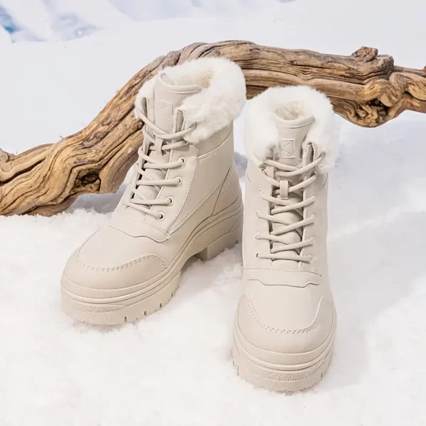 Bottes d’hiver femme avec doublure fourrée synthétique et semelle plateforme TPR
