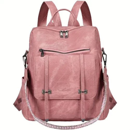 Sac à dos femme 3-en-1 en cuir végan avec poche antivol – usage quotidien