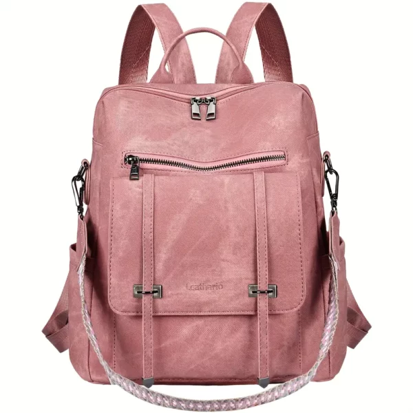 Sac à dos femme 3-en-1 en cuir végan avec poche antivol – usage quotidien