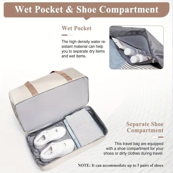 Sac de voyage femme avec compartiment chaussures – design chic et pratique