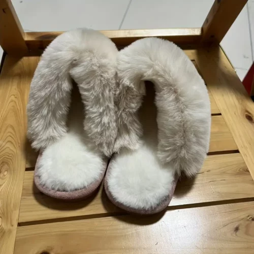 Chaussons femme en fausse fourrure douce – confort chaud pour l’hiver