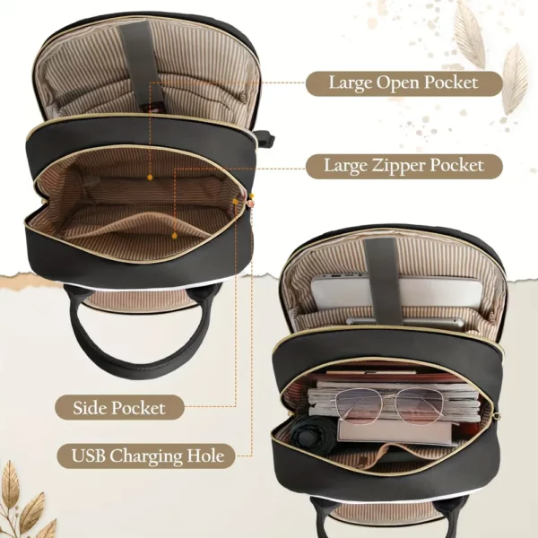 Sac à dos élégant pour ordinateur femme – set 2 pièces avec pochette assortie