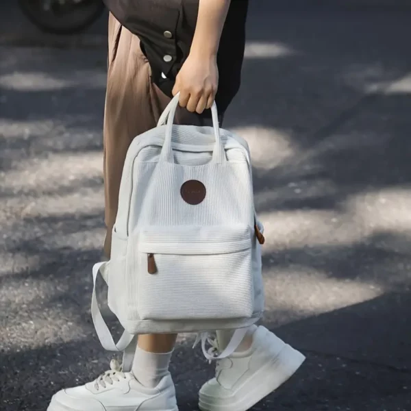 Sac à dos femme nylon léger – compartiments multiples, style décontracté