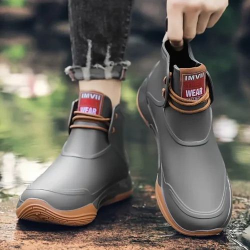 Bottines de pluie femme en PVC antidérapantes – Semelle épaisse et style chic