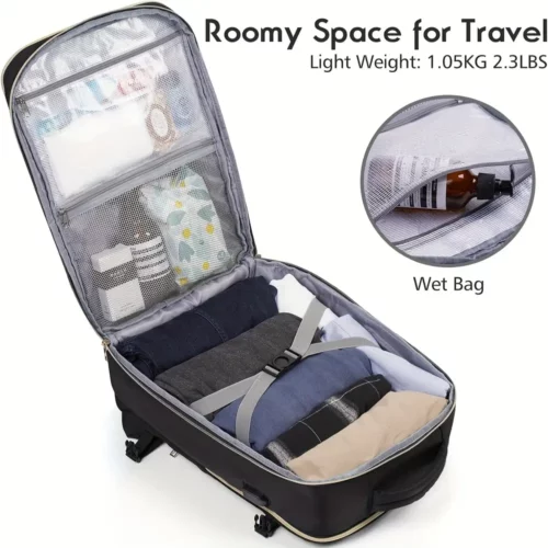 Sac à dos femme pour ordinateur portable – polyester uni, usage travail et voyage