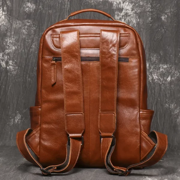 Sac à dos femme cuir véritable style vintage – compartiment ordinateur intégré