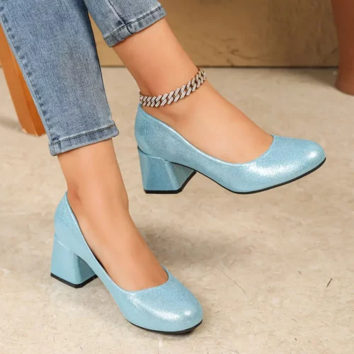 Escarpins femme talon bloc bas – style Mary Jane confortable et antidérapant