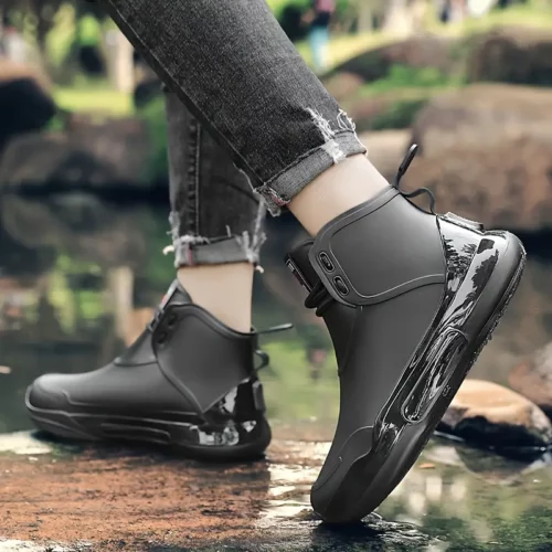 Bottines de pluie femme en PVC antidérapantes – Semelle épaisse et style chic