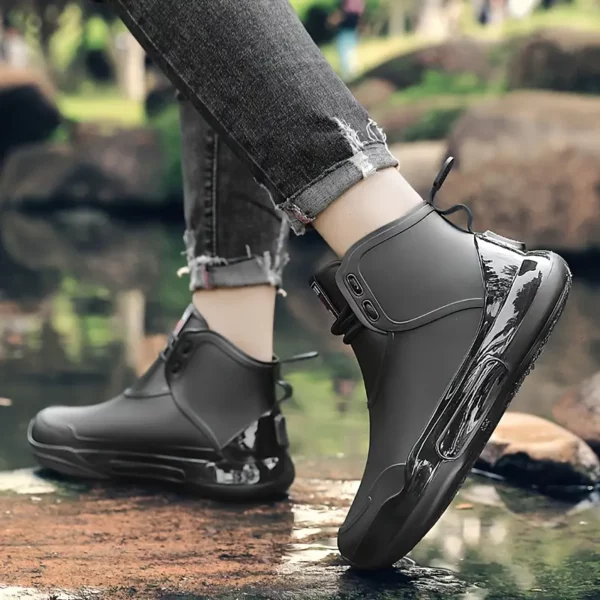 Bottines de pluie femme en PVC antidérapantes – Semelle épaisse et style chic