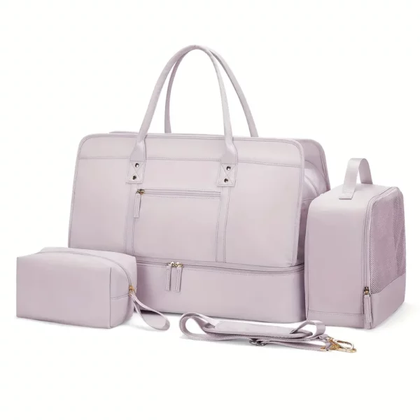 Sac week-end femme en nylon avec compartiments séparés – idéal sport et voyage