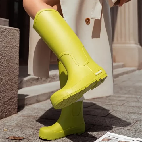 Bottes de pluie femme en caoutchouc chic – style haut anti-dérapant durable