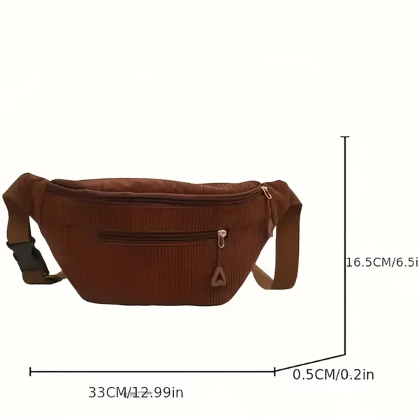 Sac banane femme en velours côtelé – style décontracté avec sangle réglable
