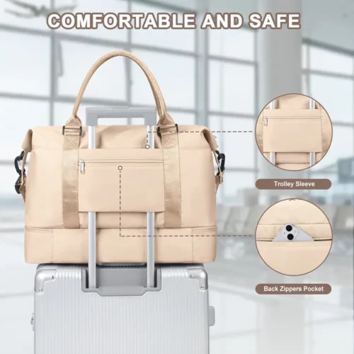 Sac week-end femme multifonction – fourre-tout voyage sport et nuit élégant