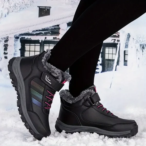 Bottes de neige femme fourrées imperméables – chaussures d’hiver chaudes antidérapantes