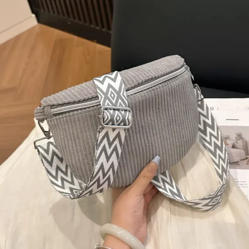 Sac banane en velours côtelé pour femme – style unisexe avec sangle réglable