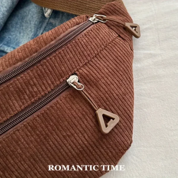 Sac banane femme en velours côtelé – sacoche tendance à grande capacité