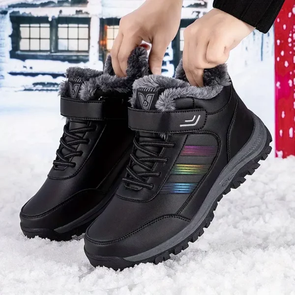 Bottes de neige femme fourrées imperméables – chaussures d’hiver chaudes antidérapantes