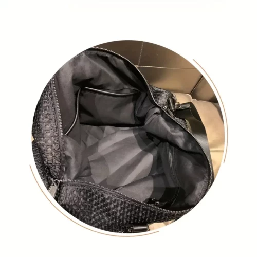 Sac week-end femme en nylon imperméable noir avec bandoulière amovible
