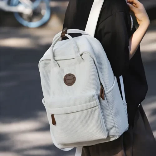 Sac à dos femme nylon léger – compartiments multiples, style décontracté