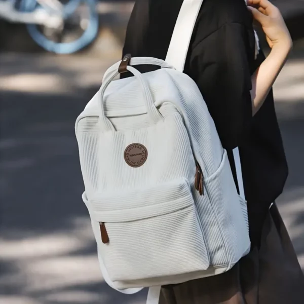 Sac à dos femme nylon léger – compartiments multiples, style décontracté