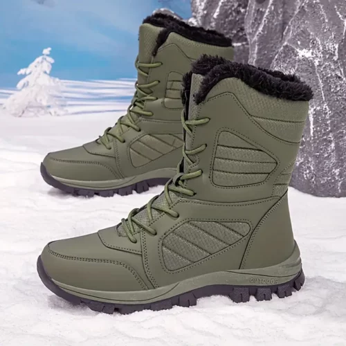 Bottes de neige femmes doublées polaire antidérapantes pour hiver et randonnée