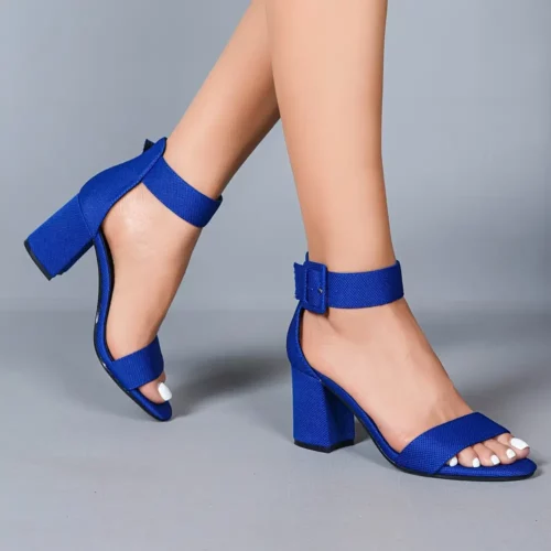 Sandales femme à petit talon confortable – bride réglable et bout ouvert