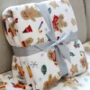 Plaid de Noël en flanelle douce – motif pain d'épice chaleureux et festif
