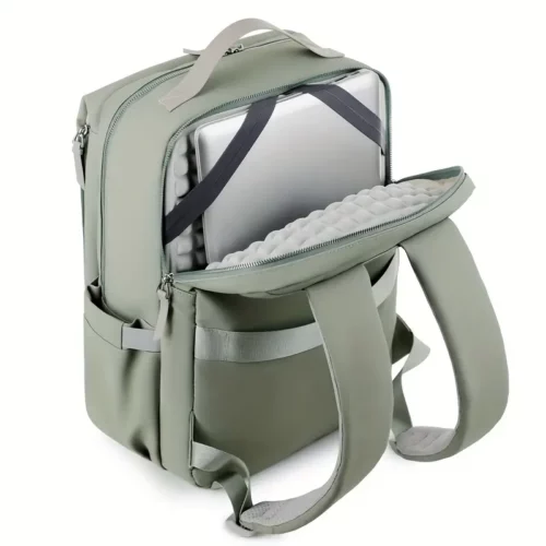 Sac à dos ordinateur femme en microfibre – style élégant et compartiments pratiques