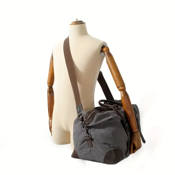 Sac week-end femme en toile style rétro – bandoulière pratique et compartiments multiples