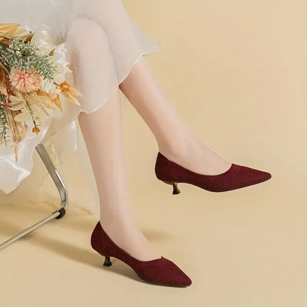 Escarpins femme à petit talon confortable – bout pointu élégant mariage