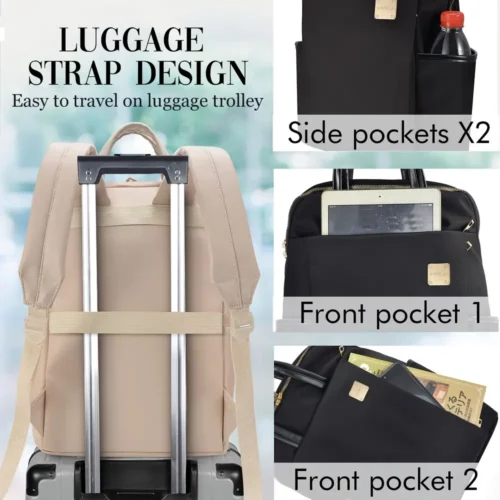 Sac à dos femme pour ordinateur – élégant et imperméable pour usage professionnel