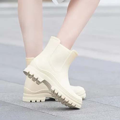 Bottines de pluie femme en caoutchouc imperméables – semelle antidérapante