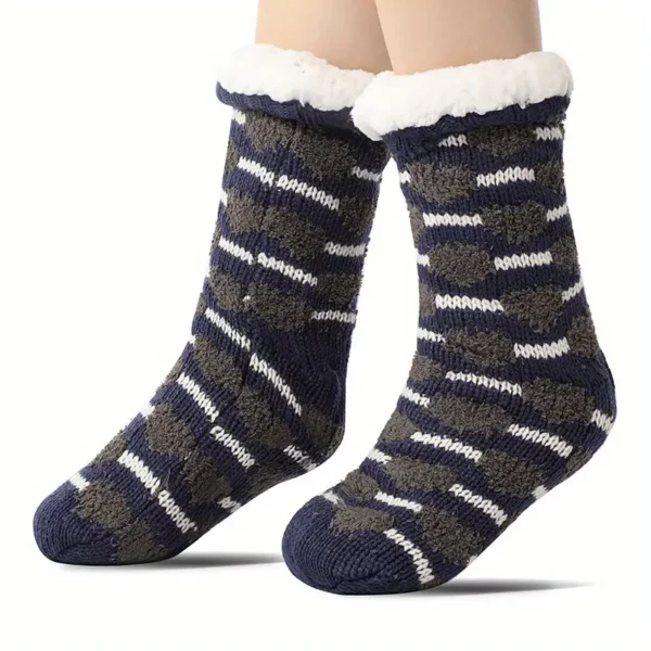 Chaussons chaussettes antidérapants femme hiver – douillets et thermiques anti-froid