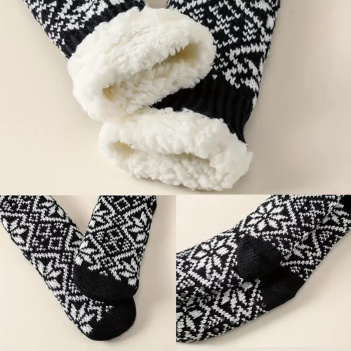 Chaussons chaussettes polaires femme antidérapants hiver – confort intérieur cosy