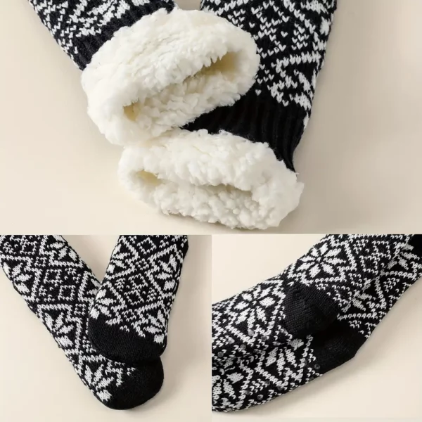 Chaussons chaussettes polaires femme antidérapants hiver – confort intérieur cosy