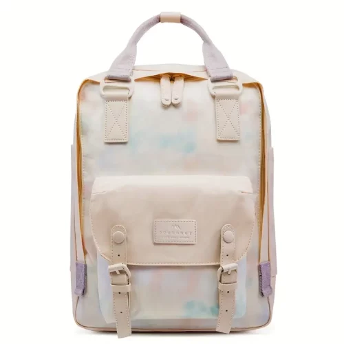 Sac à dos léger multicolore style macaron – sacoche urbaine femme unisexe