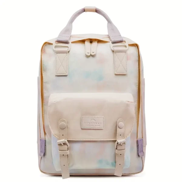 Sac à dos léger multicolore style macaron – sacoche urbaine femme unisexe