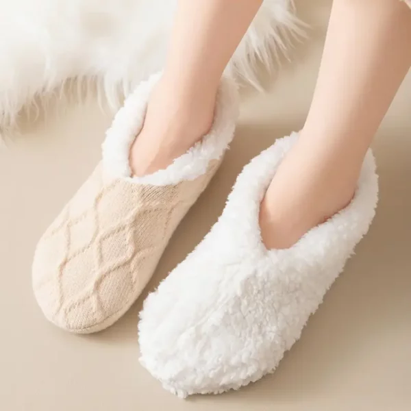Chaussons chaussettes polaires femme antidérapants – intérieur hiver cocooning