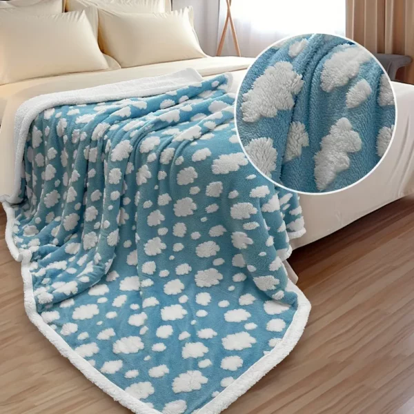Plaid de Noël doux double couche – couverture cocooning motif festif chaleureux