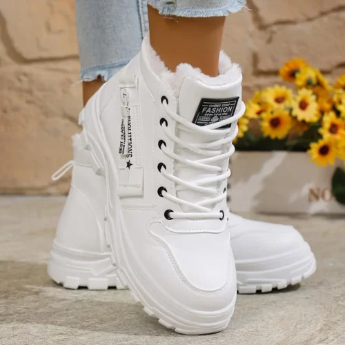 Bottes d'hiver femme montantes avec semelle plateforme antidérapante
