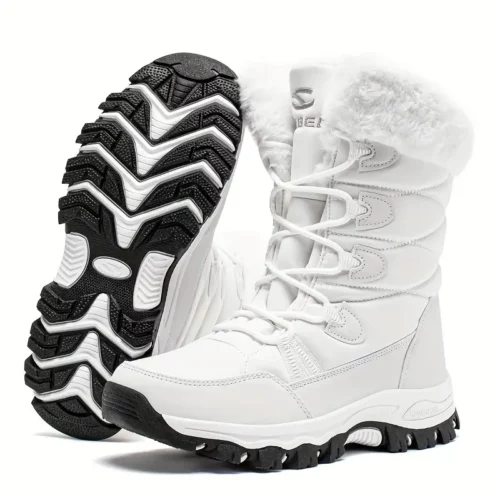 Bottes d'hiver femme imperméables et chaudes doublure fourrure semelle antidérapante