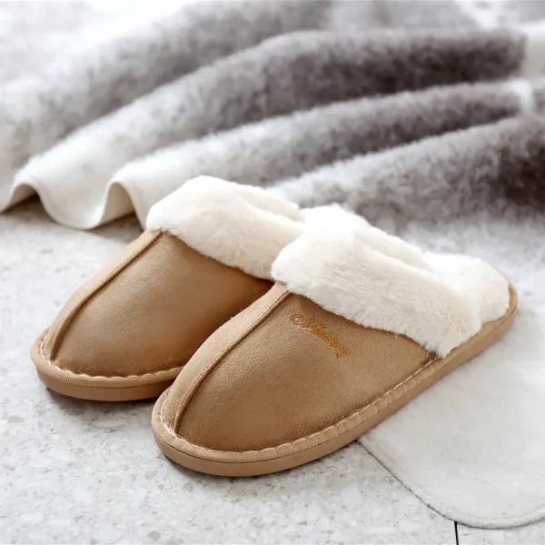Chaussons femme en fausse fourrure douce – intérieur/extérieur antidérapants