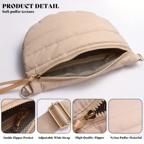 Sac banane femme en velours côtelé – bandoulière réglable et look tendance