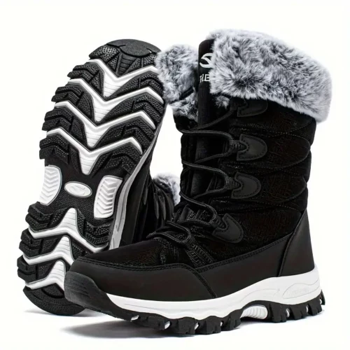 Bottes d'hiver femme imperméables et chaudes doublure fourrure semelle antidérapante